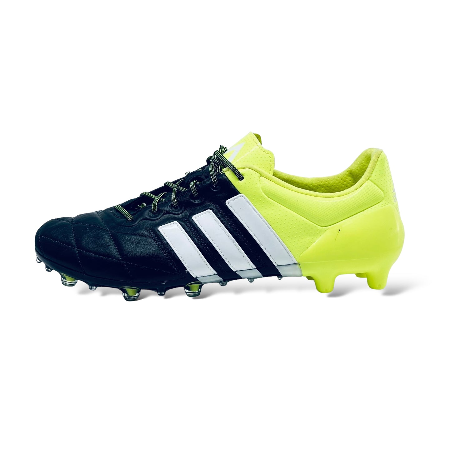 Adidas Ace 15.1 Leather FG/AG Core Black/White/Solar Yellow